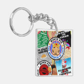 Eine Montage von Minenklemmen unter dem Glass Schlüsselanhänger (Vorderseite links)