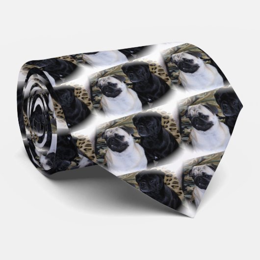 eine MOPS Krawatte? Schwarzes u. Kitz - wie dieses Krawatte (Gerollt)