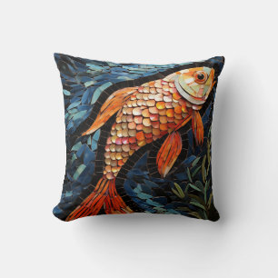 Eine Mosaiksinfonie der farbigen Fische #2 Kissen