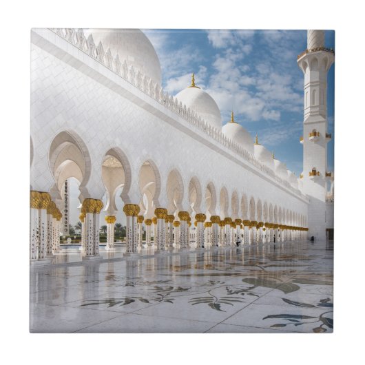 Eine Moschee in Abu Dhabi Fliese (Vorderseite)