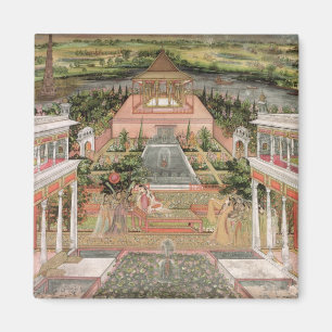 Eine Mughal Prinzessin in ihrem Garten (Gouache Magnet