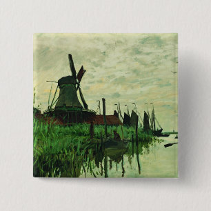 Eine Mühle in Zandam 2 - Claude Monet - 1871 Button