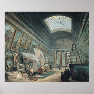 Eine Museums-Galerie mit alter römischer Kunst Poster