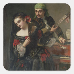 Eine Musikstunde in Sevilla Quadratischer Aufkleber