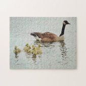 Eine Mutter Gans und ihr Baby Goslings Nature Puzzle (Horizontal)