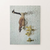 Eine Mutter Gans und ihr Baby Goslings Nature Puzzle (Vertikal)