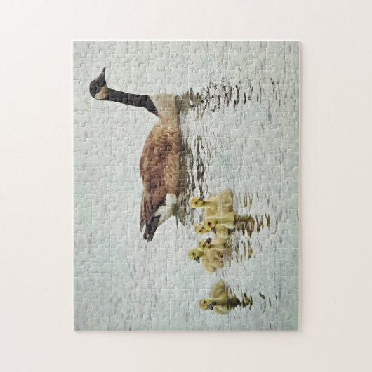 Eine Mutter Gans und ihr Baby Goslings Nature Puzzle (Vertikal)