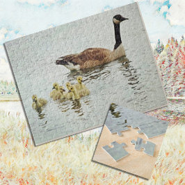Eine Mutter Gans und ihr Baby Goslings Nature Puzzle