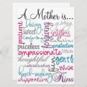 Eine Mutter ist... Feiertagskarte (Vorne/Hinten)