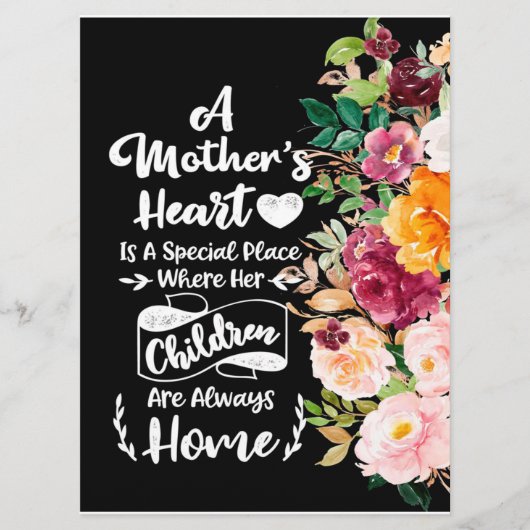 Eine Mutter ist wie ein Geschenk für Blume, ein Mu Menükarte (Vorderseite)