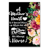 Eine Mutter ist wie ein Geschenk für Blume, ein Mu Tischnummer (Vorderseite)