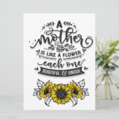 Eine Mutter ist wie eine Blume, ein Niedliches Mut Menükarte (Stehend Vorderseite)