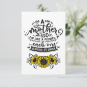 Eine Mutter ist wie eine Blume| Funny Zitat RSVP Karte (Stehend Vorderseite)