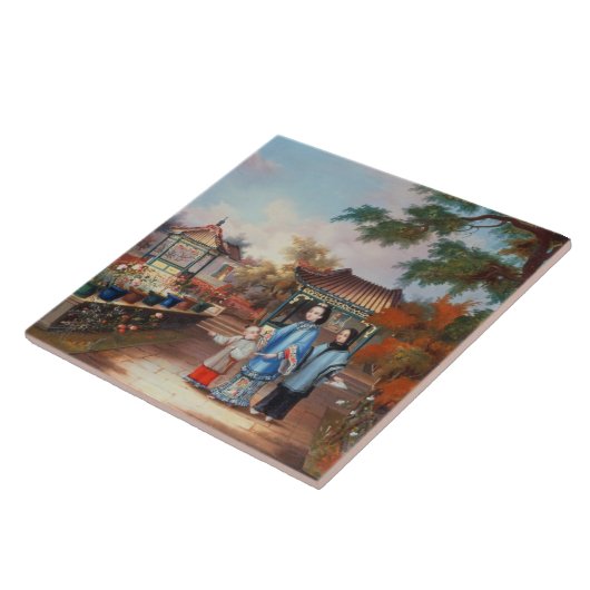 Eine Mutter mit ihren Kindern in einem Fliese (Seite)