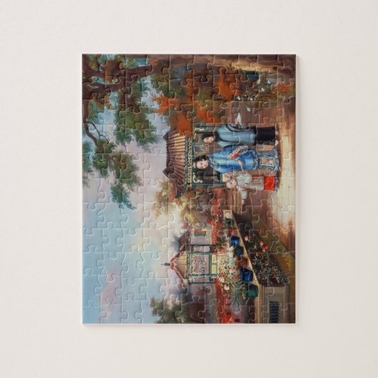 Eine Mutter mit ihren Kindern in einem Puzzle (Vertikal)