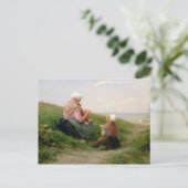 Eine Mutter und ihre kleinen Kinder Postkarte (Stehend Vorderseite)