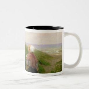 Eine Mutter und ihre kleinen Kinder Zweifarbige Tasse