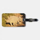 Eine Mutter-und Kalb-weißes Nashorn in Südafrika Gepäckanhänger (Rückseite horizontal)