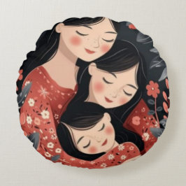 Eine Mutter verkneifen Rundes Kissen