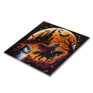 Eine mystische Fahrt mit einem Halloween-Pferd in  Fliese