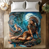 Eine mystische Nacht mit einem indischen Ureinwohn Fleecedecke