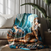 Eine mystische Nacht mit einem indischen Ureinwohn Fleecedecke