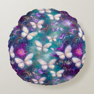 Eine mystische Schmetterlingsserie Design 1 Rundes Kissen