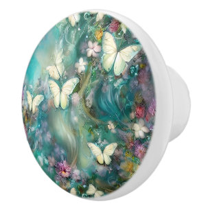 Eine mystische Schmetterlingsserie Design 3 Keramikknauf
