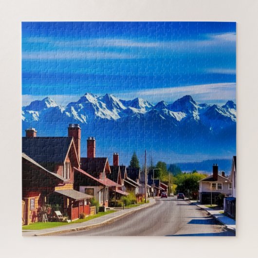 Eine Nachbarstraße in Neuseeland Puzzle (Vertikal)