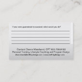 Eine nachdenkliche Art Goal Card Visitenkarte (Rückseite)