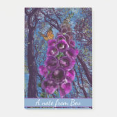 Eine Nachricht von...Butterfly auf einem Fuchshand Post-it Klebezettel (Vorderseite)