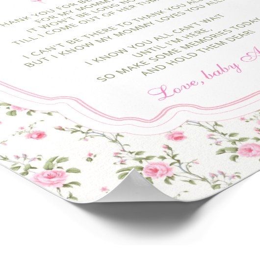 Eine Nachricht von der Bump Liebe Shack Baby Dusch Poster (Ecke)