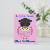 Eine Nachricht von der Lila Postkarte des Lehrers (Stehend Vorderseite)