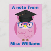 Eine Nachricht von der Lila Postkarte des Lehrers (Vorderseite)