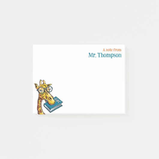 Eine Nachricht von Lehrer mit Namen - Alberne Gira Post-it Klebezettel (Vorderseite)