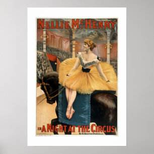 Eine Nacht am Zirkus-Vintagen Theater-Plakat Poster