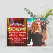 Eine Nacht auf dem Broadway Einladung mit Foto (Stehend Vorderseite)