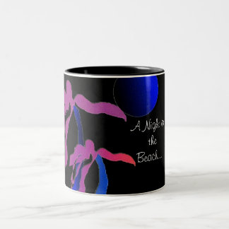 Eine Nacht auf dem Strand Zweifarbige Tasse
