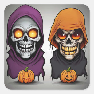 Eine Nacht der Halloween-Magie Quadratischer Aufkleber