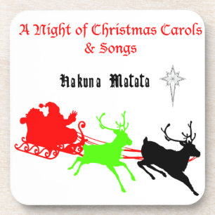 Eine Nacht der Weihnachtslieder und Songs Hakunama Getränkeuntersetzer