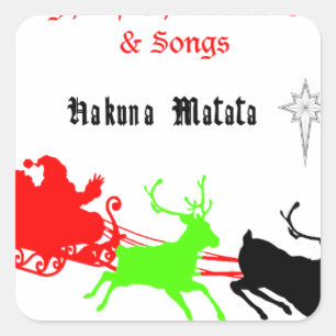 Eine Nacht der Weihnachtslieder und Songs Hakunama Quadratischer Aufkleber