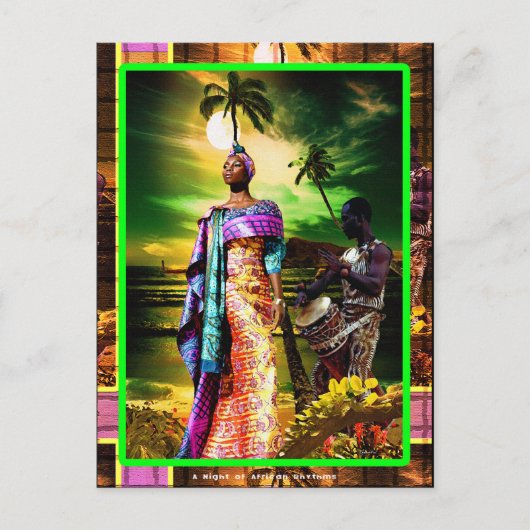 Eine Nacht des afrikanischen Rhythmus Postkarte (Vorderseite)