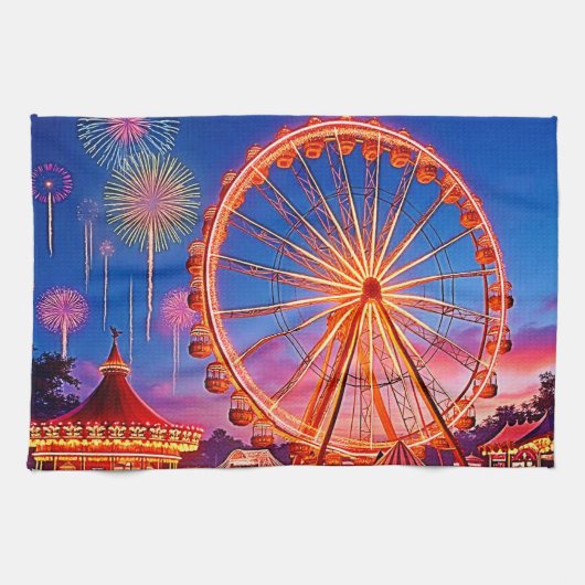 Eine Nacht festlicher Lichteffekte Geschirrtuch (Horizontal)