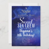 Eine Nacht hinter den Sternen Starry Sweet 16 Part Einladung (Vorderseite)