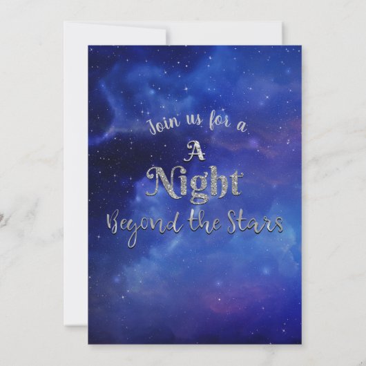 Eine Nacht hinter den Sternen Starry Sweet 16 Part Einladung (Rückseite)