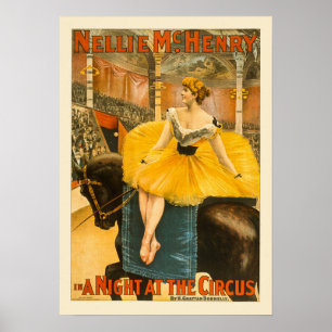 Eine Nacht im Zirkus - Vintage-Druck Poster