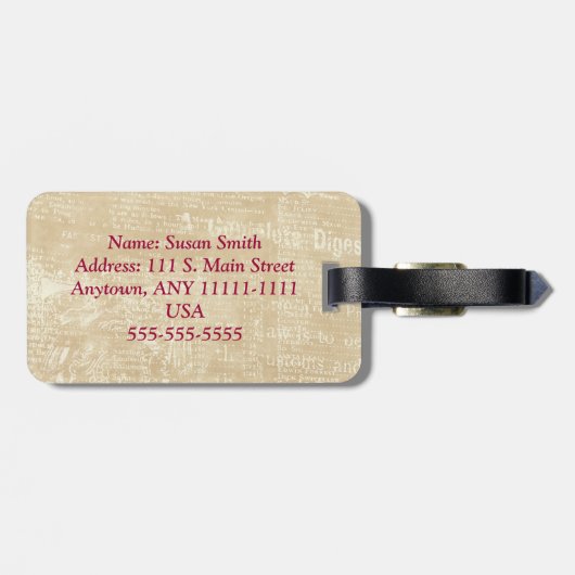 Eine Nacht in Paris-Gepäckanhänger Gepäckanhänger (Rückseite horizontal)