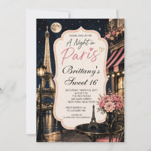 Eine Nacht in Paris Sweet 16 individuelle Einladun Einladung