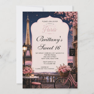 Eine Nacht in Paris Sweet 16 individuelle Einladun Einladung
