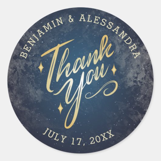 Eine Nacht unter den Sternen danke dir Aufkleber (Vorderseite)